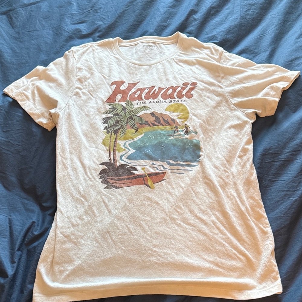 Old Navy White Large Hawaii Graphic Tee